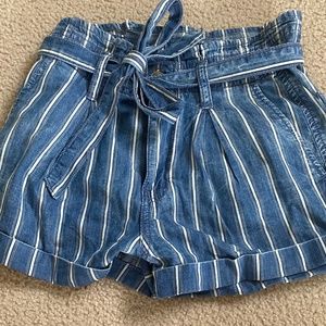 blue and white striped shorts size 00